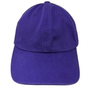 Top Level Baseball Cap Purple One Size Adjustable 100% Cotton Solid Plain Hat